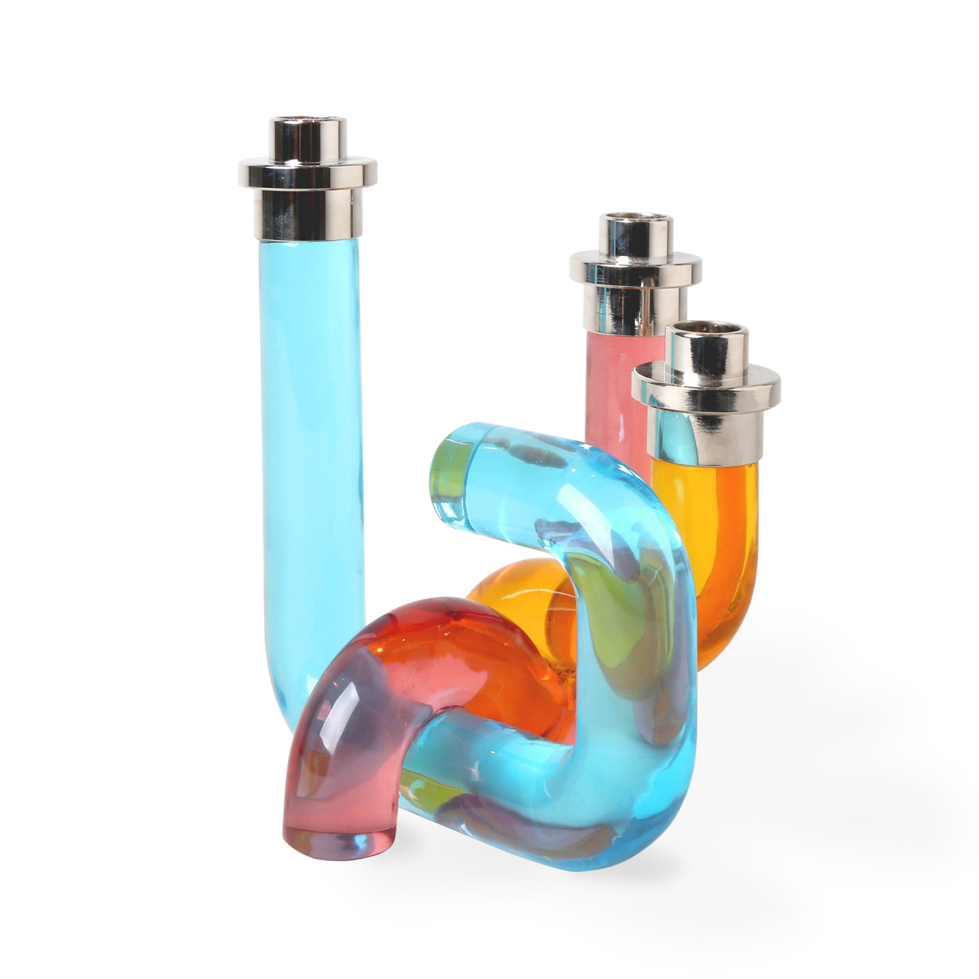 Modern Pompidou Acrylic Candle Holder - Clear Elegant Home Decor for Dining Table, Wedding Centerpiece & Romantic Ambiance Lighting