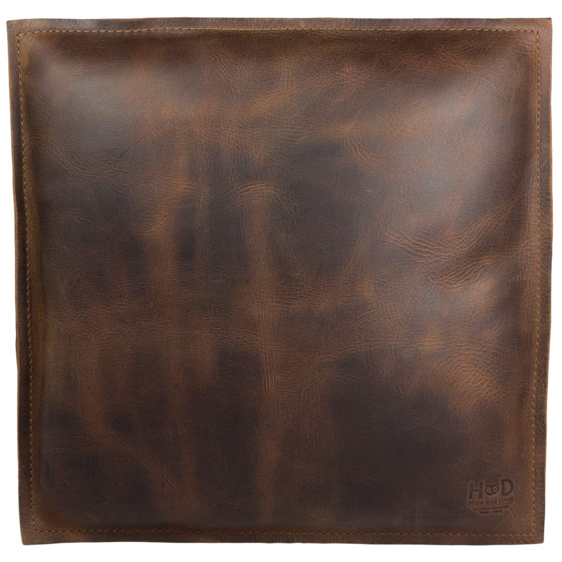Hide & Drink 12x12 Inch Decorative Pillow - Handmade Full Grain Leather Bourbon Brown Throw Pillow for Couch, Sofa, Bed - Stylish Home & Office Decor Accessory | Perfect for Living Room, Bedroom & Workspace Decor