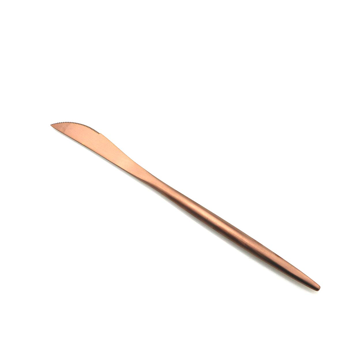 Gugrida 5-Piece Matte Rose Gold Flatware Set - 18/10 Stainless Steel Cutlery Set with Knife, Fork, Spoon, Dessert Fork & Teaspoon - Elegant Silverware for 1 Person - Perfect for Dining, Gifts & Special Occasions