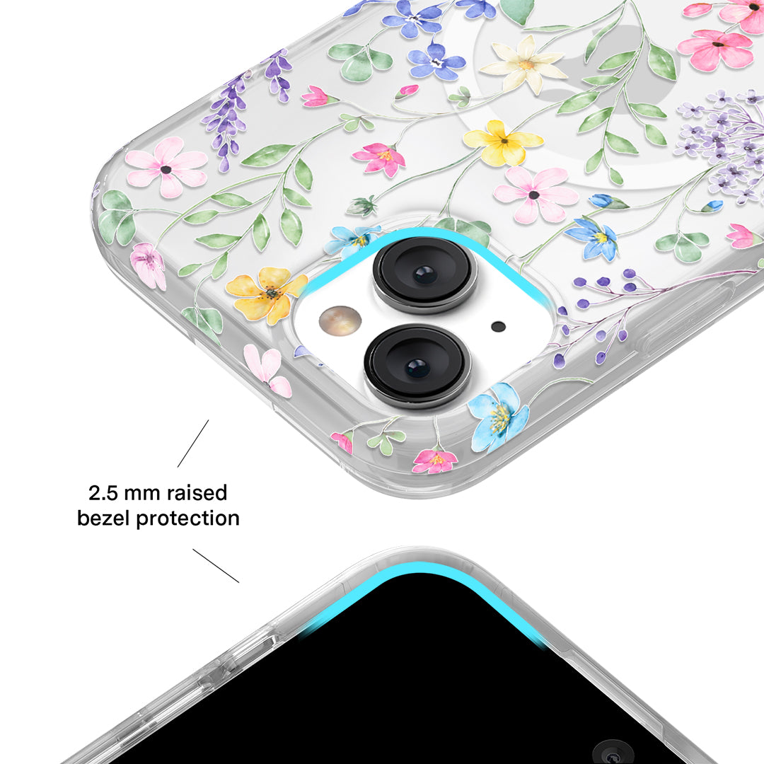 Enchanted Floral iPhone Case - Elegant Flower Design Protective Cover for iPhone 12/13/14/15 - Perfect for Everyday Use, Travel & Gift Giving