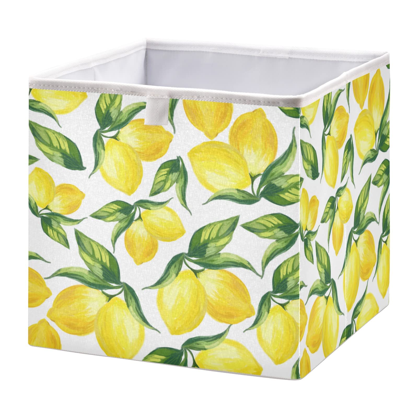 Ollabaky Yellow Lemons Collapsible Storage Bins - Waterproof Fabric Storage Cubes & Toy Organizer for Nursery, Playroom, Closet | Perfect for Kids' Room Organization & Home Storage Solutions