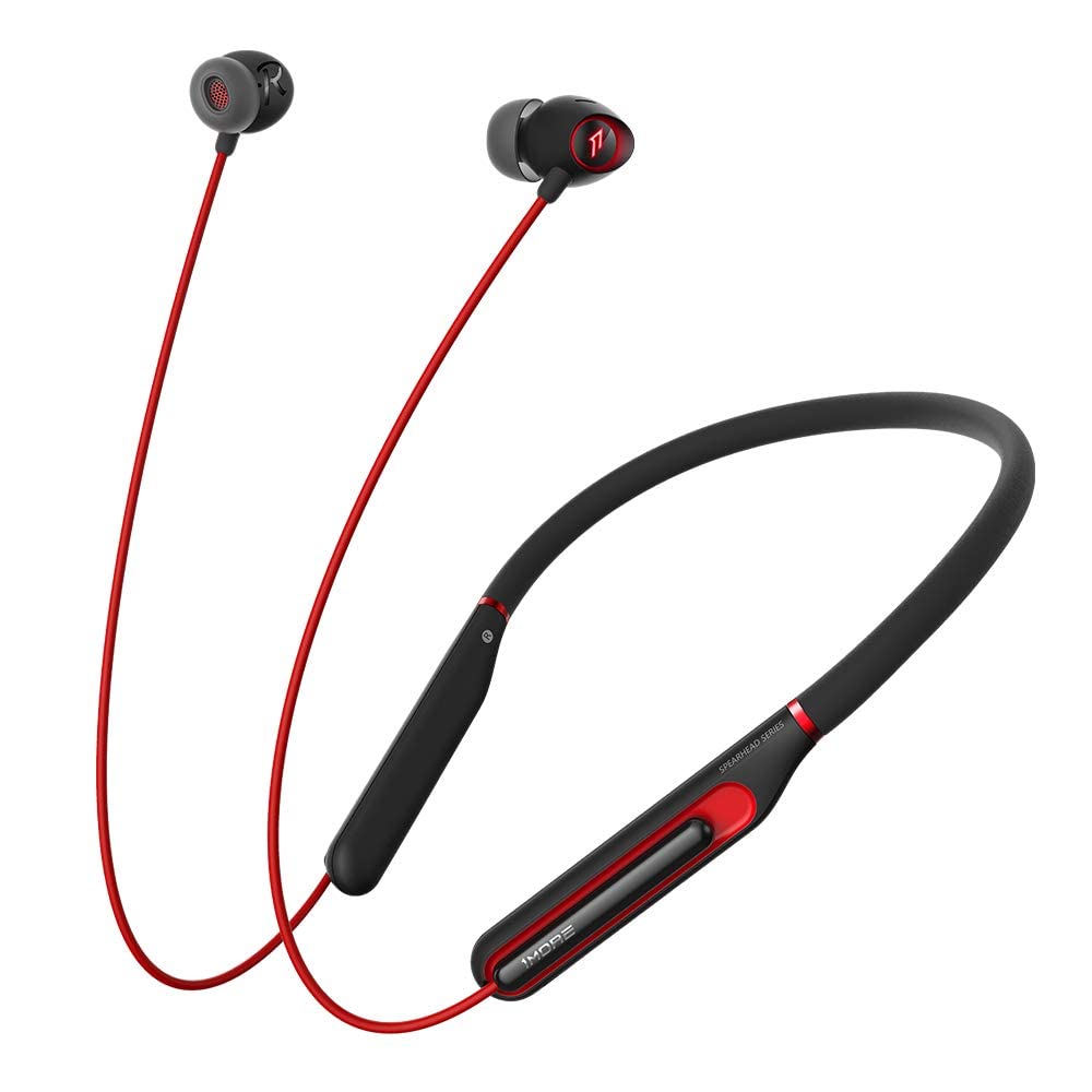 1MORE Spearhead VR BT Wireless Bluetooth Gaming Earbuds with Microphone, LED Lights, Active Noise Cancellation, Fast Charging & Volume Control - Red/Black (Renewed) - Perfect for Esports, Mobile Gaming & Work Calls