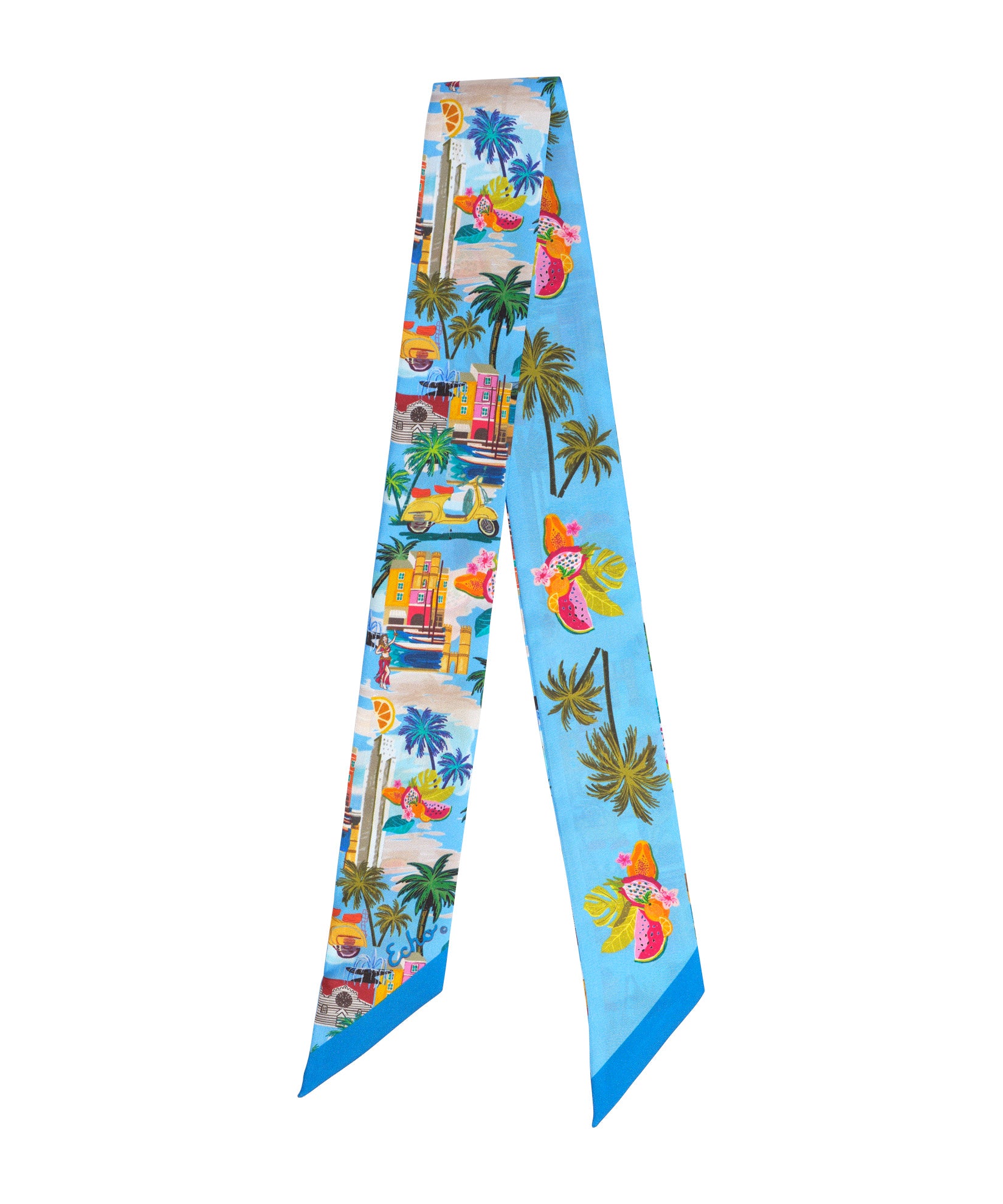 Elegant Positano Silk Ribbon Scarf - Lightweight Luxury Womens Fashion Accessory for Travel, Weddings & Special Occasions