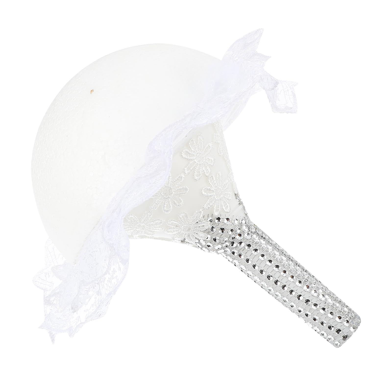 Gadpiparty Foam Bride Handle Bouquet Holder - Elegant Lace Bridal Floral Bouquet Holder for Wedding, Fresh & Artificial Flower Arrangement - Perfect for Bridal Shower, Wedding Ceremony & Photo Shoots