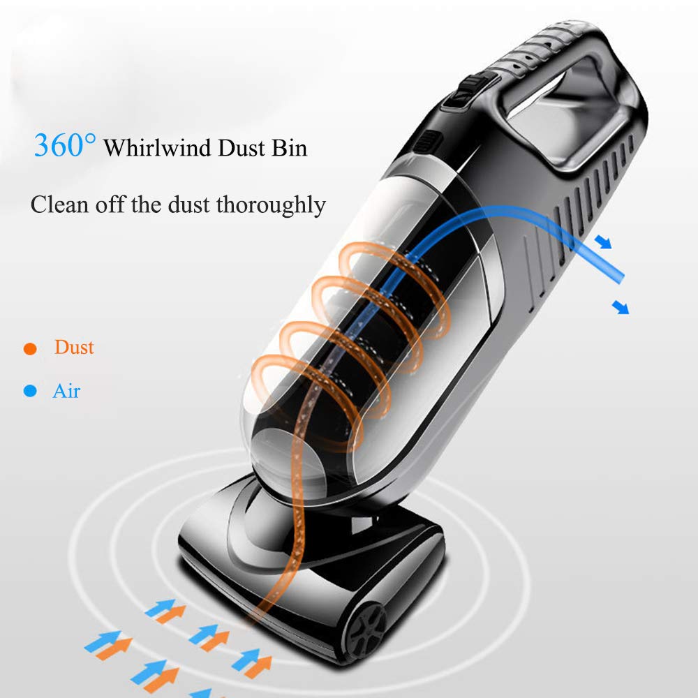 12V 120W High Power Car Vacuum Cleaner with 5000Pa Strong Suction - Portable Handheld Auto Vacuum with 360° Cyclonic Design & 4.5M Cord - Perfect for Car Detailing, Pet Hair Removal, and Home Cleaning (White)