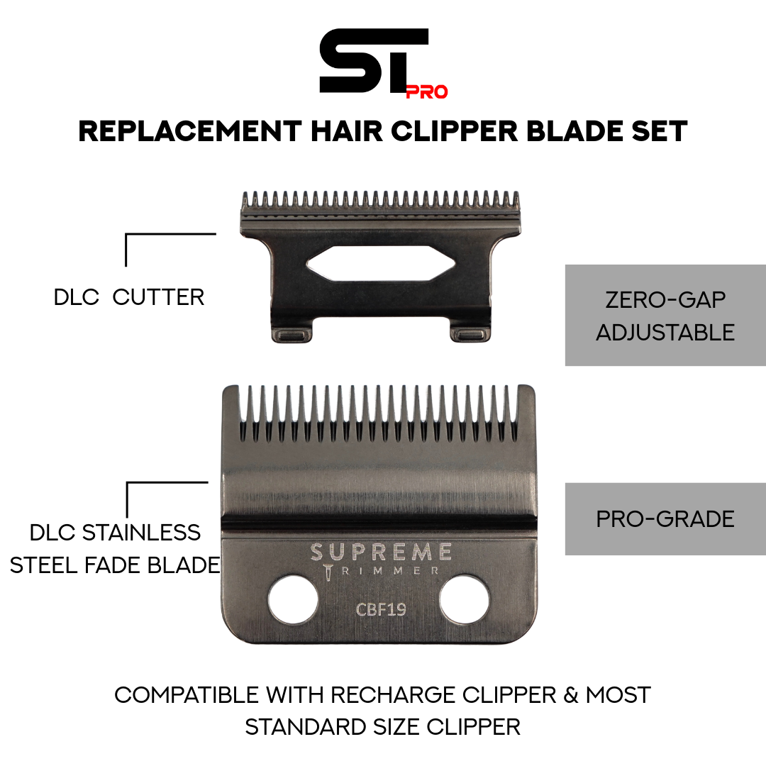 Premium Replacement Blade for Rechargeable Hair Clippers - Sharp Stainless Steel Trimmer Blades for Smooth Haircuts at Home & Salon Use