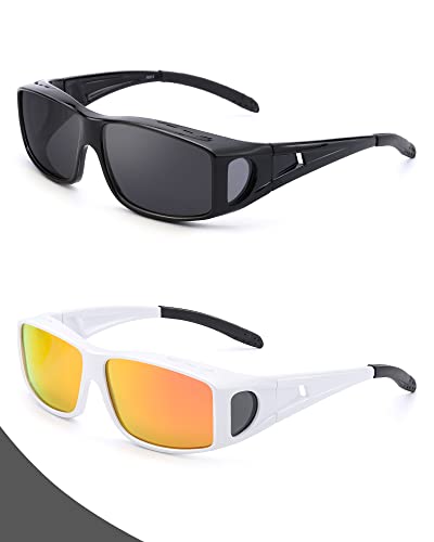 A05 (2 Pack)black Frame/Grey Lens+white Frame/Red Mirrored Lens