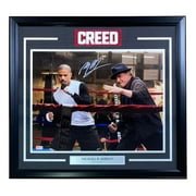 Michael B Jordan & Sylvester Stallone Signed Framed 16x20 Creed Training Photo - Authentic Autographed Memorabilia for Movie Fans & Collectors - Perfect for Home Theater, Man Cave, or Sports Memorabilia Display
