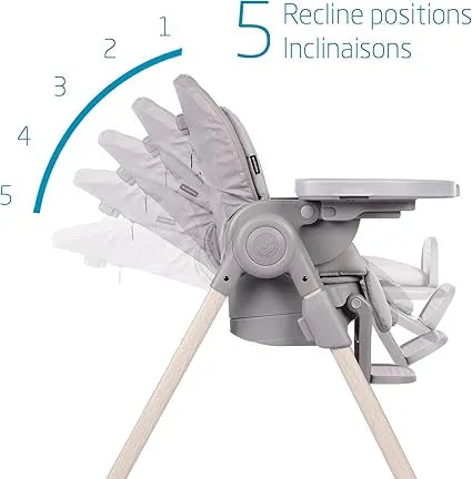 Minla 6-in-1 Convertible High Chair for Babies & Toddlers - Adjustable Height, Reclining Seat, Removable Tray - Cascade Grey - Perfect for Dining, Feeding & Playtime