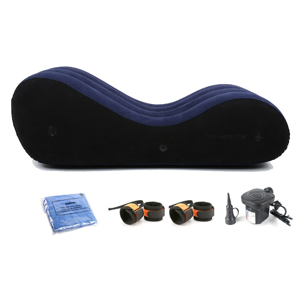 Inflatable Sex Sofa Chair - Multifunctional Position Support Pillow for Couples, Flocking Bed & SM Fun Furniture - Waterproof & Portable Adult Toy for Home, Hotel & Spice Up Intimate Moments (Style C)