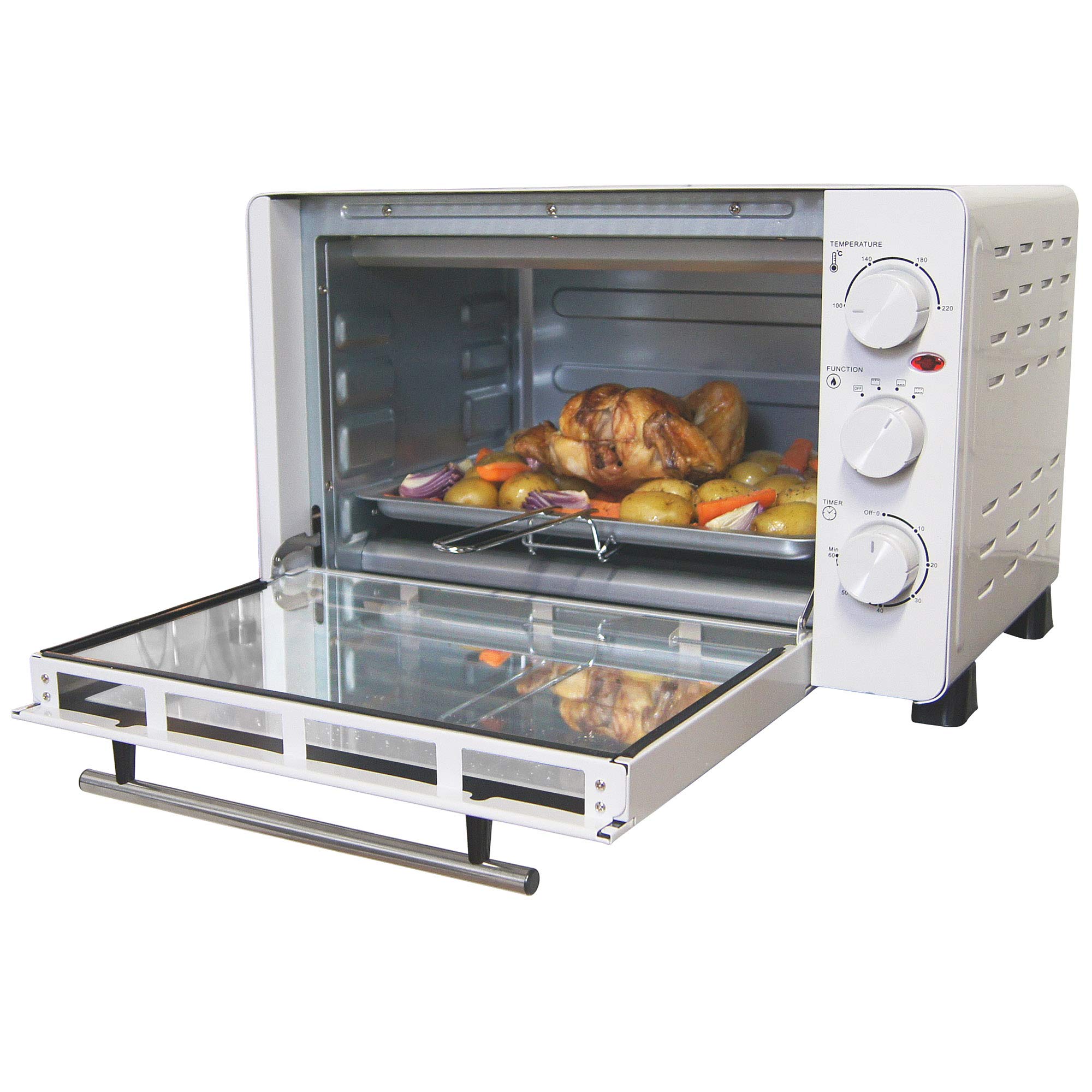 Igenix IG7131 30L Mini Countertop Oven - Electric Cooker & Grill for Roasting, Baking, Grilling, Reheating - Includes Aluminum Baking Tray - White - Perfect for Small Kitchens, Dorms, Apartments & Quick Meals