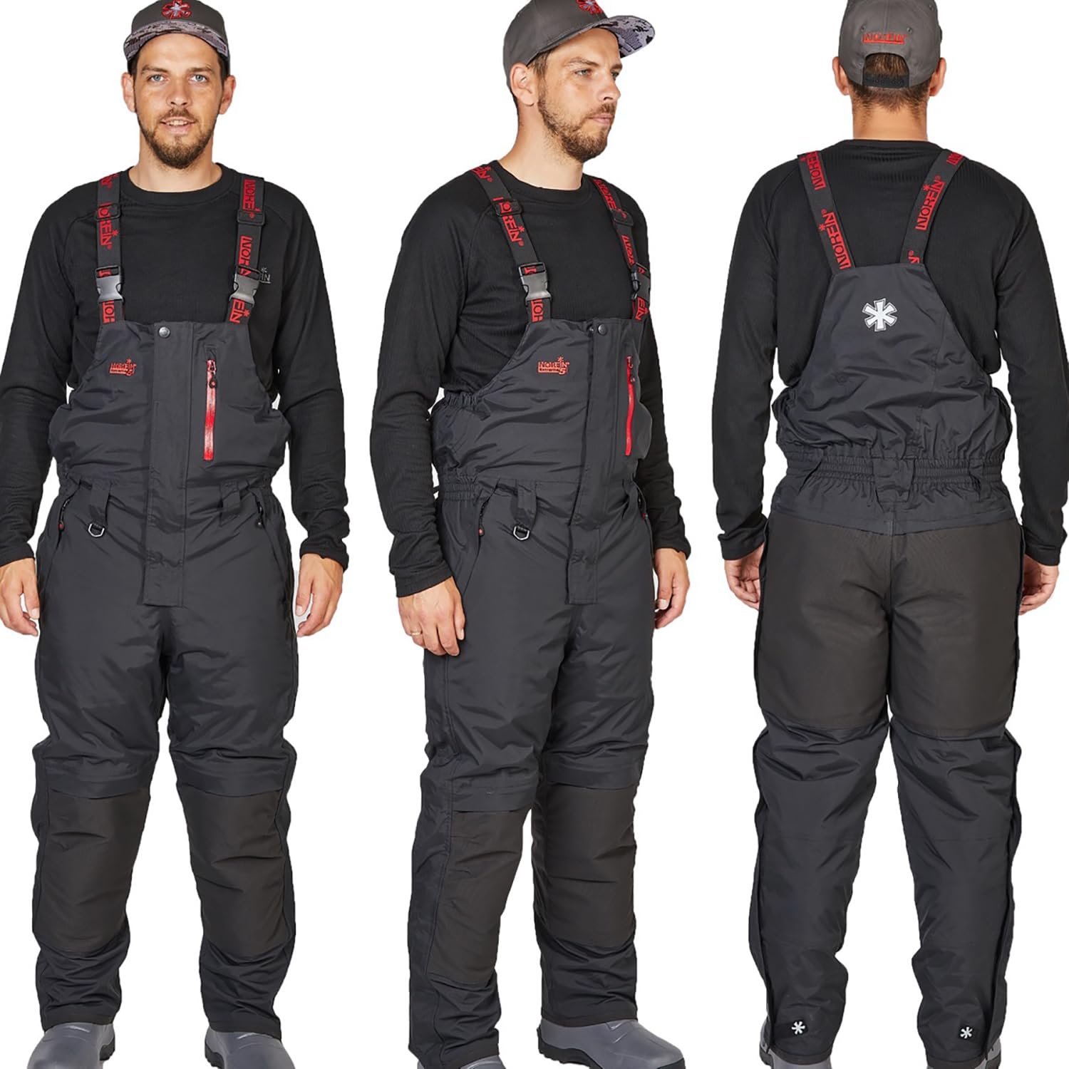 NORFIN Extreme 5 Bibs - Waterproof Insulated Fishing Pants for Men & Women | Windproof, Breathable HOLLOFIL Technology | Perfect for Ice Fishing, Hunting & Outdoor Winter Activities