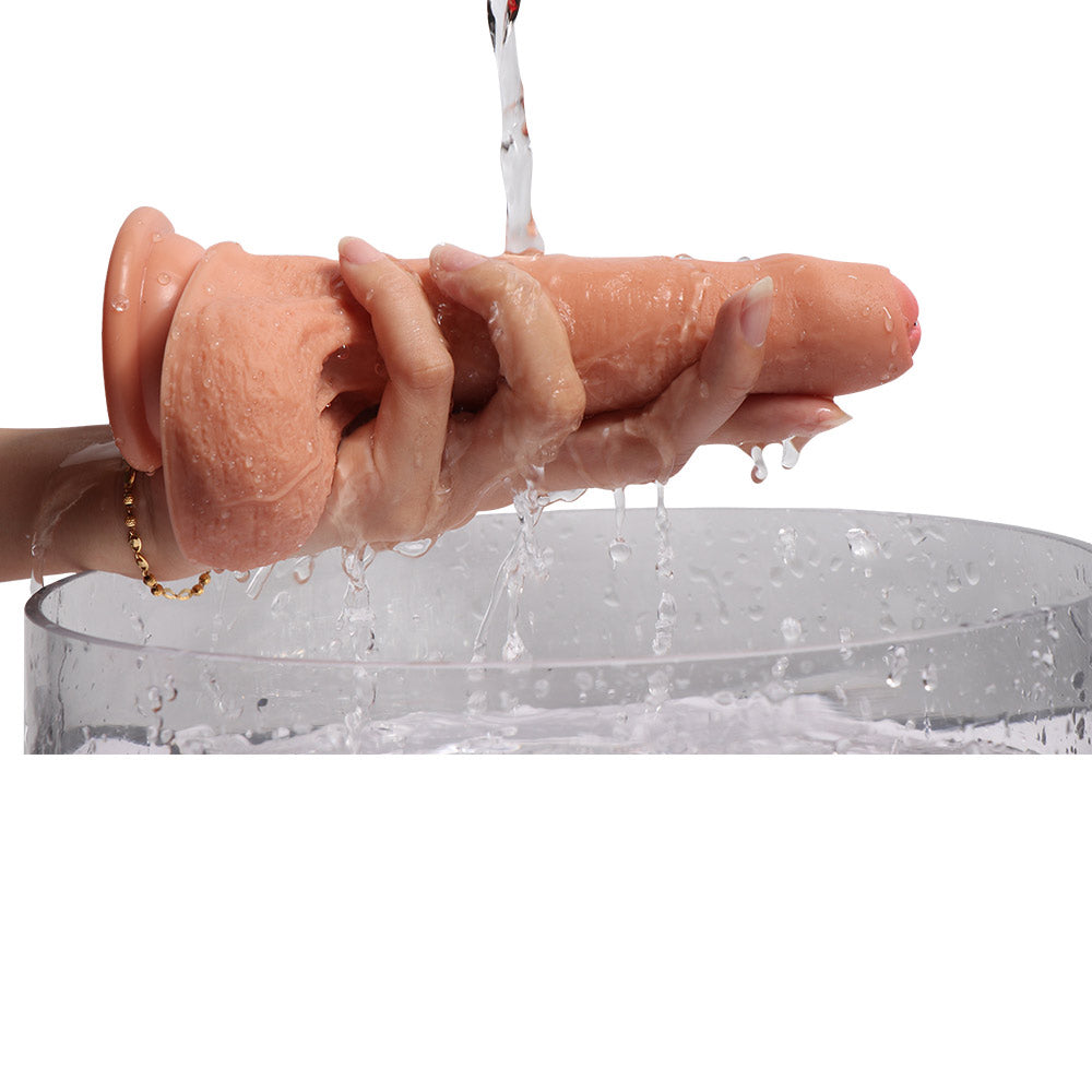 7-Inch Dual-Layered Silicone Realistic Penis with Foreskin - Lifelike Adult Toy for Couples & Solo Play - Enhance Intimacy & Pleasure in Bedroom & Private Moments