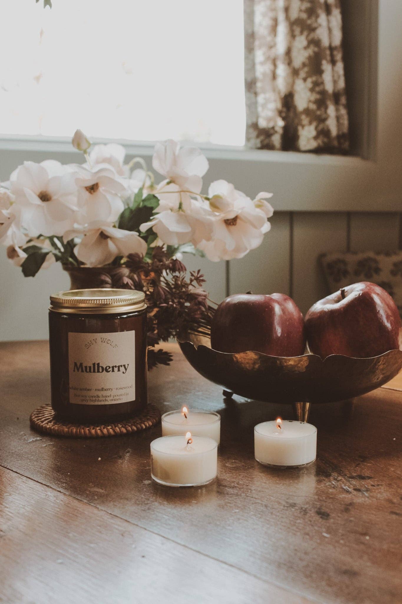 Shy Wolf Candles - Mulberry Scented Soy Candle with Rosewood & Amber Fragrance | Handmade Autumn Home Decor for Cozy Evenings & Relaxation