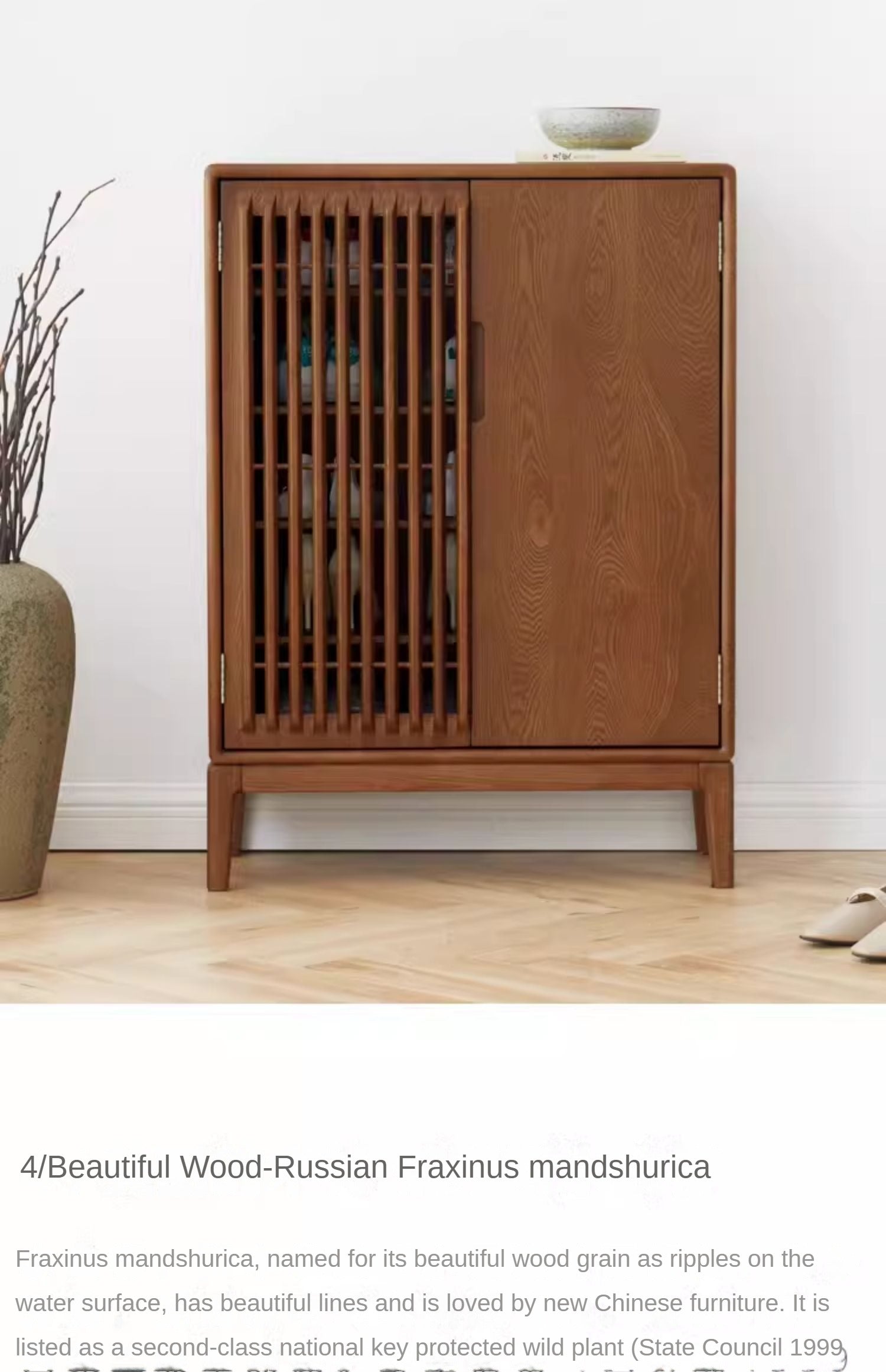 Black Walnut and Ash Wood 2-Door Shoe Cabinet for Entryway - Stylish Shoe Storage Organizer for Hallway, Mudroom, or Apartment Entrance