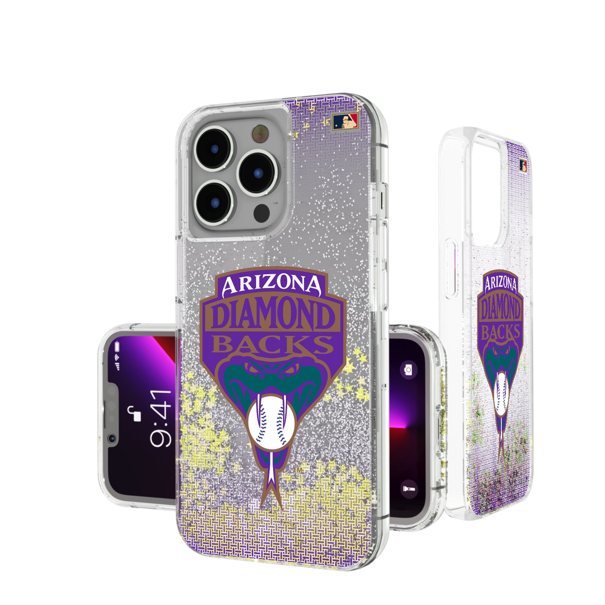 Arizona Diamondbacks 1999-2006 Cooperstown Collection Linen Glitter Phone Case for iPhone & Samsung - Perfect for Baseball Fans & Game Days
