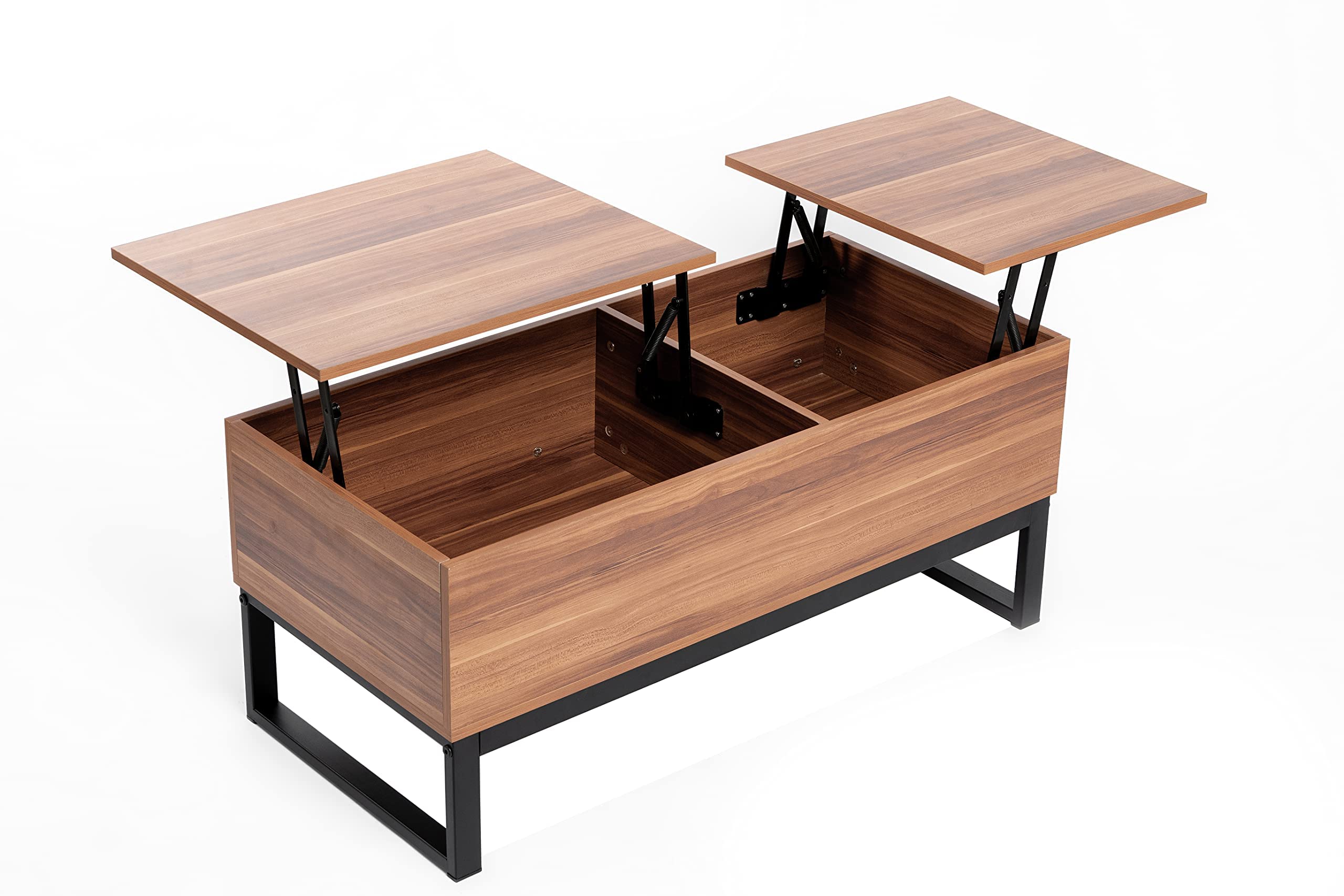 Lift Top Coffee Table with Hidden Storage - Solid Wood Lift Tabletop for Dining, Working & Living Room - Modern Design with Metal Legs - Perfect for Small Spaces, Home Office & Multi-Functional Use