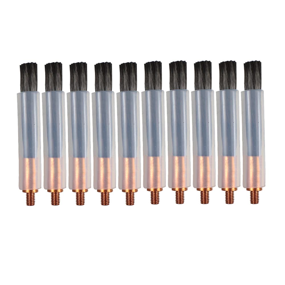 TIG MIG Welding Bead Cleaner Brush Head - 10PCS M6 80MM Length for Weld Seam Polishing & Cleaning - Compatible with Weld Bead Cleaning Machines - Perfect for Metal Fabrication, Automotive Repair & DIY Welding Projects