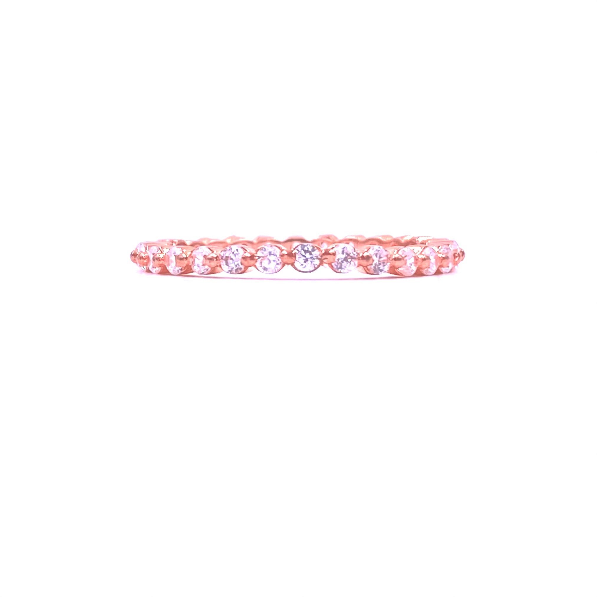 Ashley Gold Sterling Silver & Rose Gold CZ Prong Set 0.50CTW Eternity Band Ring for Women - Perfect for Weddings, Anniversaries & Special Occasions
