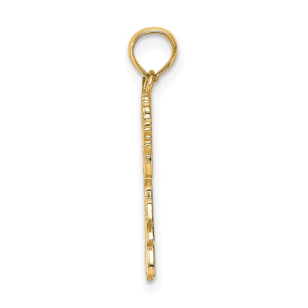 14K Solid Yellow Gold Cheerleader Pom Poms Necklace - Sports Charm Pendant for Cheerleading Enthusiasts - Perfect for Games, Competitions & Team Spirit Gifts