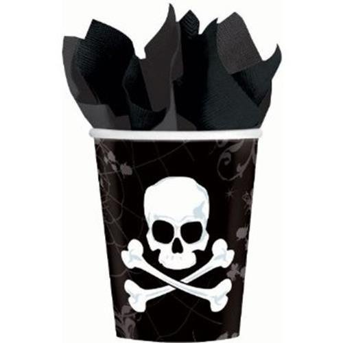 18.9 Oz Skull and Bones Halloween Party Paper Cups - Bulk Disposable Cups for Spooky Decorations, Themed Parties, and Trick or Treat Events