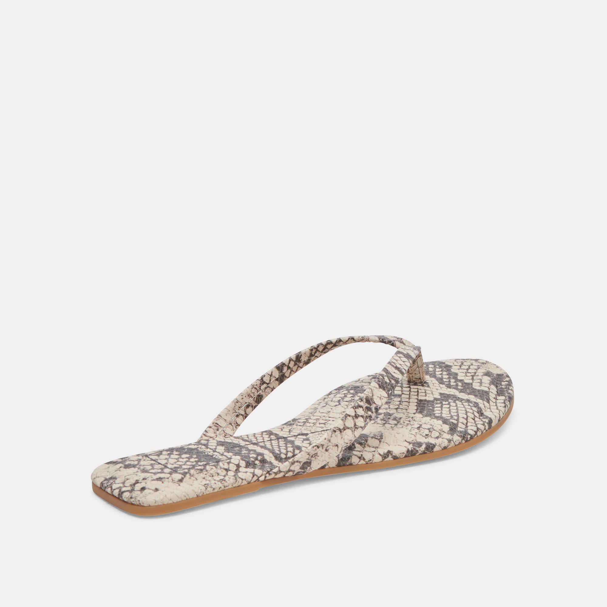 LAYNEY Women's Black & White Embossed Snake Print Sandals - Stylish Summer Casual Shoes for Beach, Vacation, and Everyday Wear