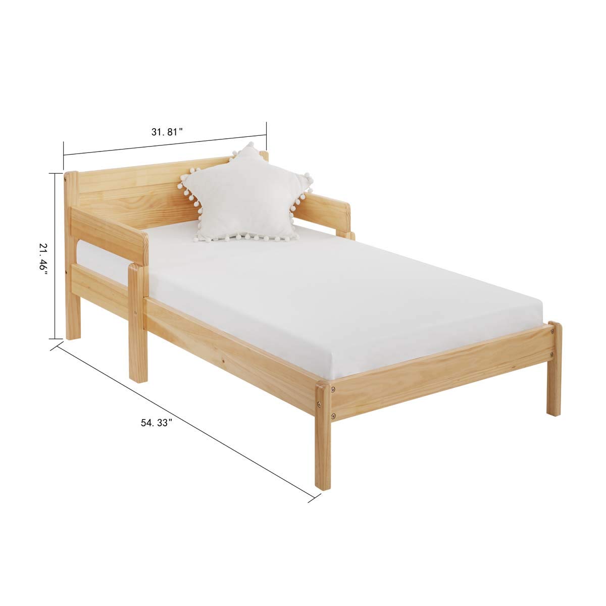 MUSEHOMEINC 2 in 1 Convertible Twin Bed Frame - Multifunctional Solid Wood Crib with Side Guardrails, Transforms into Chair or Sofa, Fits Standard Crib Mattress (Mattress Not Included) - Perfect for Nursery, Small Spaces & Multi-Purpose Rooms