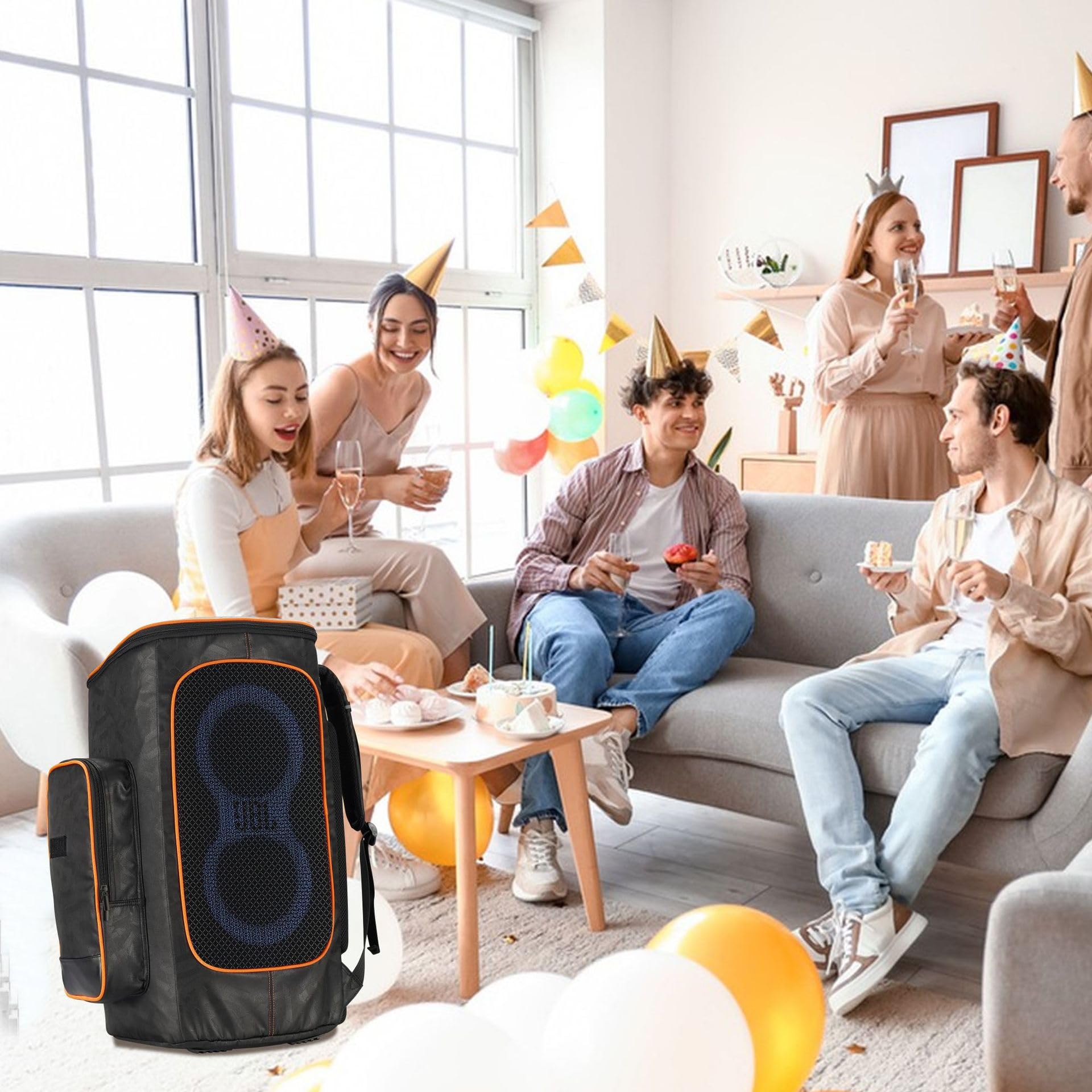 JBL PartyBox 110/120 Portable Speaker Carry Case - Durable Tote Bag & Backpack for Travel & Parties | Water-Resistant Protective Cover (Black) | Perfect for Outdoor Events, Beach Trips & DJ Gigs