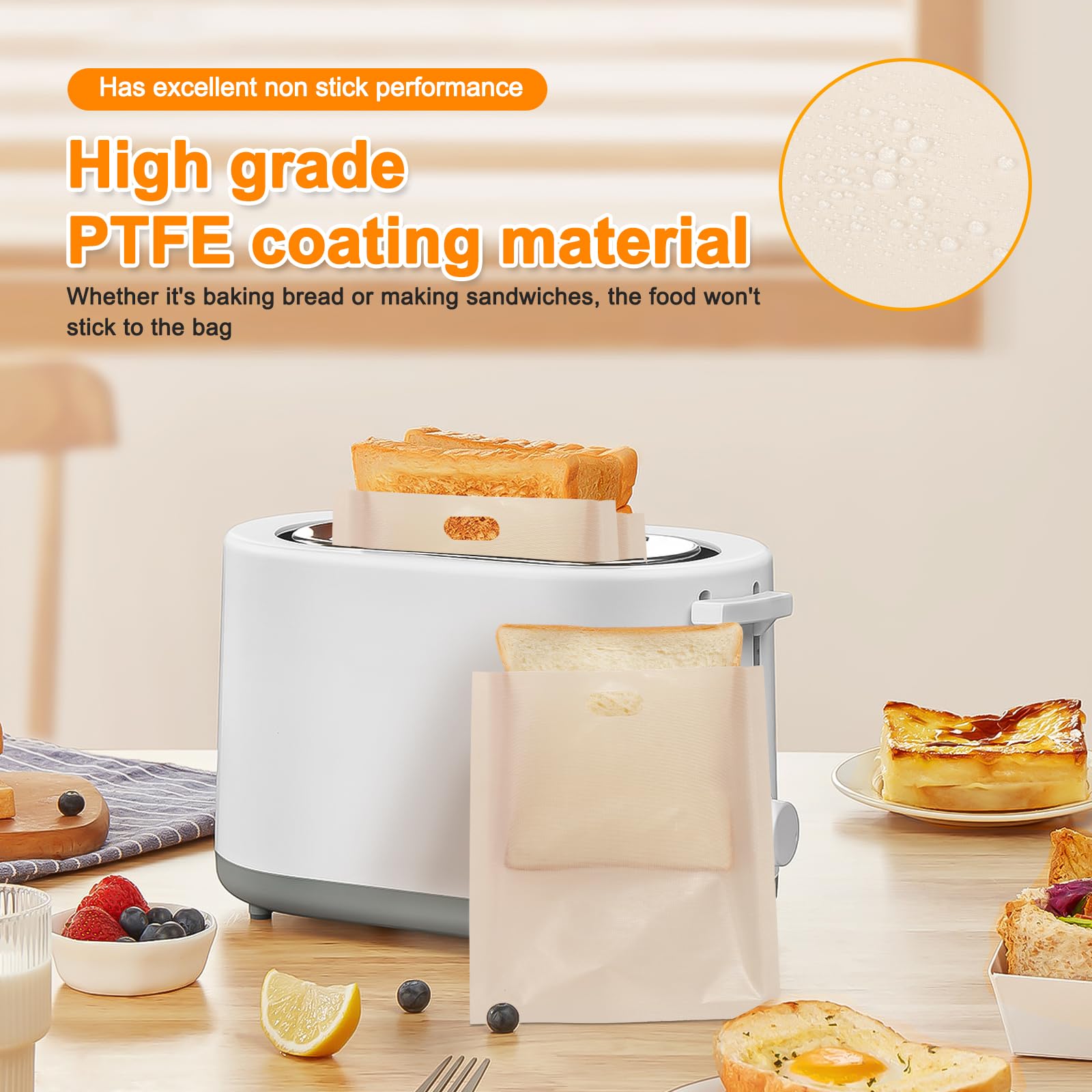 18 Pack Non Stick Reusable Toaster Bags - 3 Sizes Washable Heat Resistant Toastie Bags for Toaster, Microwave & Grill - Perfect for Grilled Cheese, Sandwiches, Toast & Snacks - Ideal for Home, Office & Travel Use