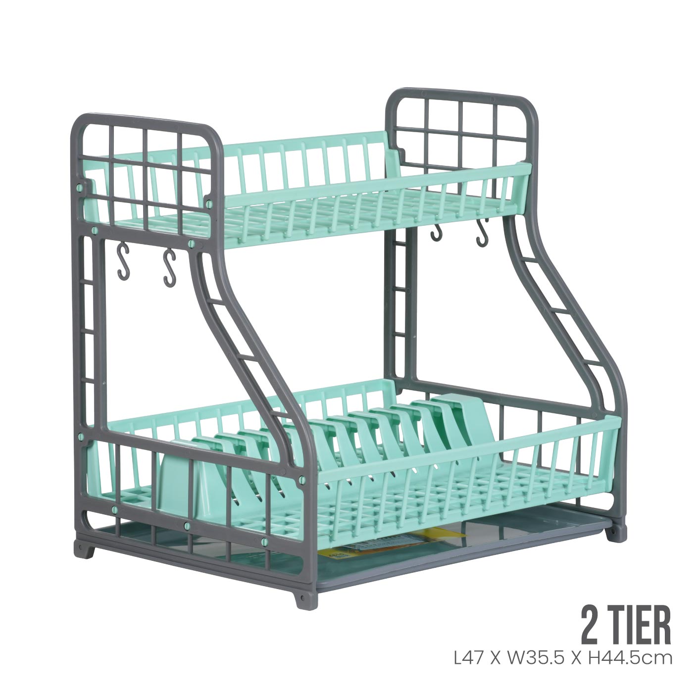 2-Tier Aquily Dish Rack (4810) - Space Saving Kitchen Organizer for Drying Dishes, Cups & Utensils - Perfect for Small Apartments, RVs & Countertops
