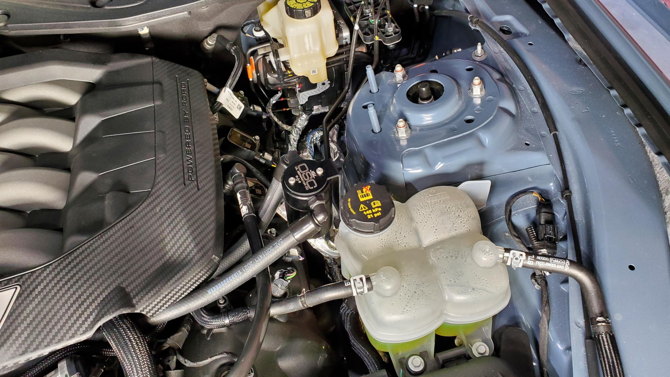 J&L Oil Separator 3.0 3091P - Compatible with 2024-2025 Ford Mustang GT 5.0L V8 Engine (3091P-B) | High Performance Oil Catch Can for Improved Engine Protection & Reduced Carbon Buildup | Perfect for Track Days & Performance Driving