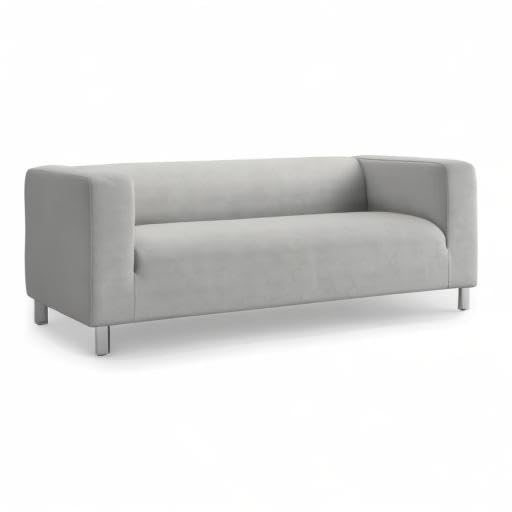 MASTERS OF COVERS Cotton Klippan Loveseat Slipcover for IKEA 2-Seater Sofa - Grey Cotton Replacement Cover | Perfect for Home Decor, Living Room Makeover & Furniture Protection