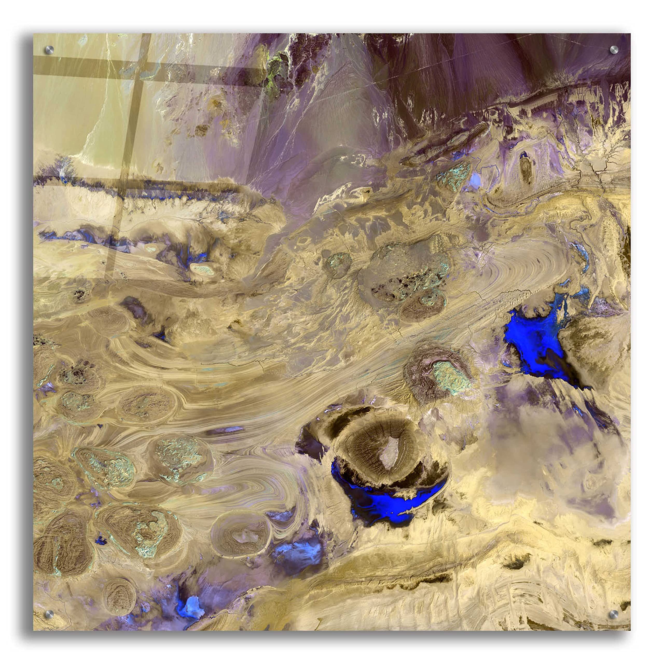 Epic Art 'Earth as Art: Great Salt Desert' Acrylic Glass Wall Art - 36x36 Inches Modern Home Decor for Living Room, Bedroom & Office