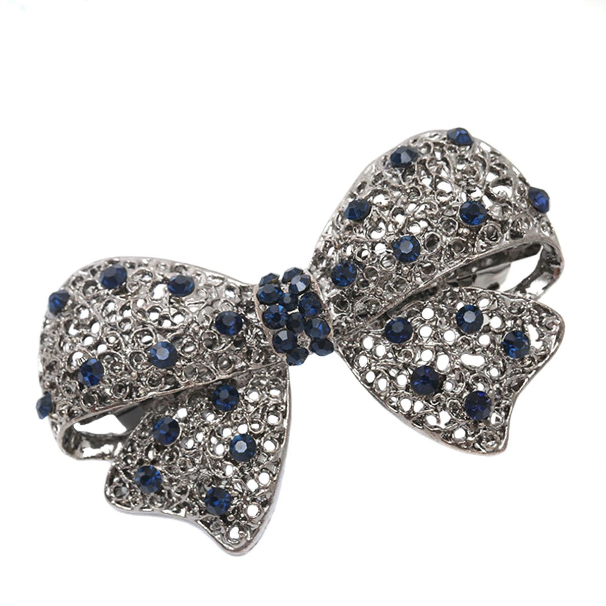 Vintage Rhinestone Bowknot Hair Clip - Retro Chic Barrette for Women, Perfect for Parties & Weddings