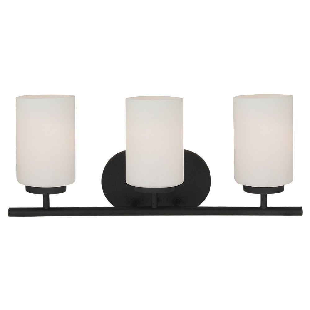Sea Gull Lighting 41162-839 Oslo 3-Light Wall Sconce & Bathroom Vanity Light Fixture - Blacksmith Finish for Bedroom, Bathroom & Hallway Lighting