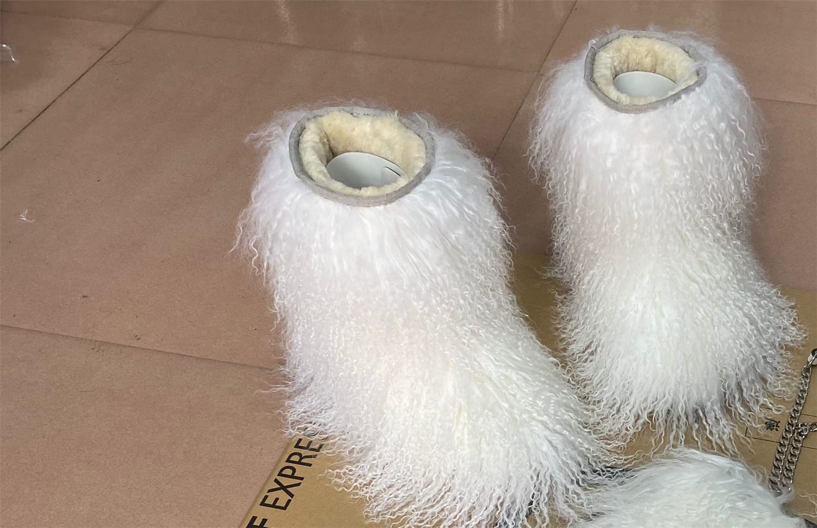 Women's Genuine Mongolian Sheepskin Shearling Snow Boots - Long Fur Tibetan Winter Boots for Ladies & Girls | Warm Fuzzy Lamb Skin Booties in Red, Brown & Camel Colors | Perfect for Outdoor Parties, Christmas Gifts & Cold Weather Fashion