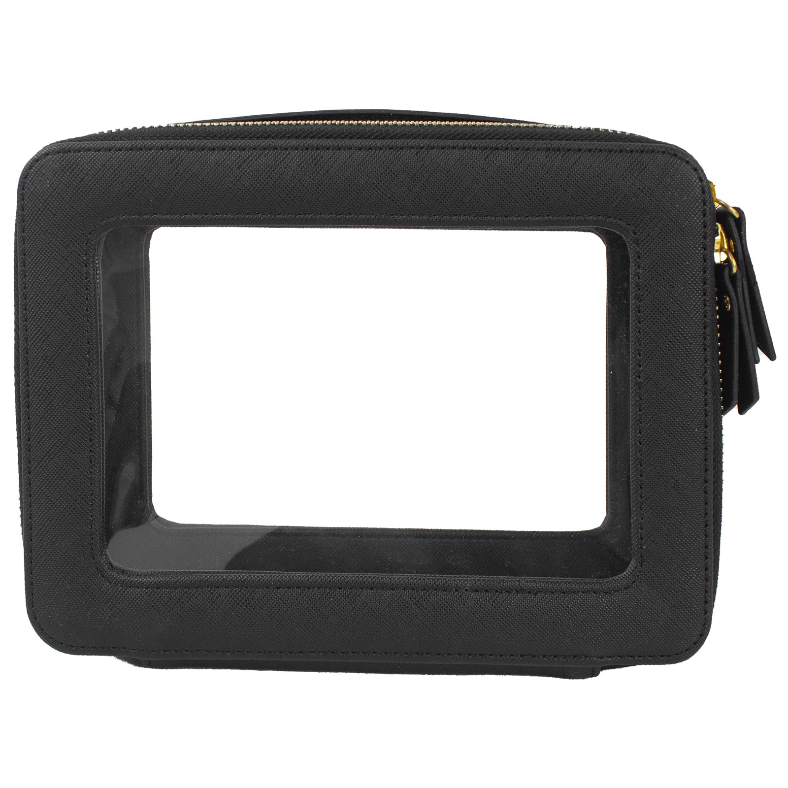 Waterproof Clear Makeup Bag for Women - Medium Black Cosmetic Organizer with Zipper | Travel Toiletry Bag for Mom, Wife | Perfect for Airplane Carry-on, Gym Essentials & Daily Beauty Storage