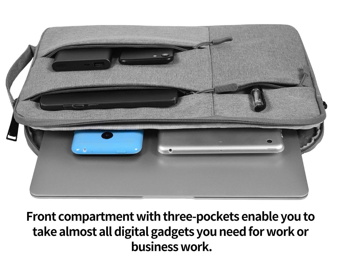 Premium 11 Inch Canvas Tablet Sleeve Case with Handle - Compatible with iPad Pro 12.9