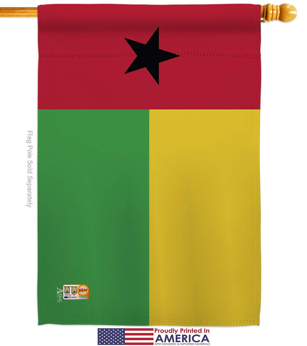 Guinea-Bissau Garden House Flags Kit - 28x40 Inch Decorative Yard Banner - International Country Regional Flags for Outdoor Decor - Made in USA - Perfect for National Pride, World Festivals & Cultural Events