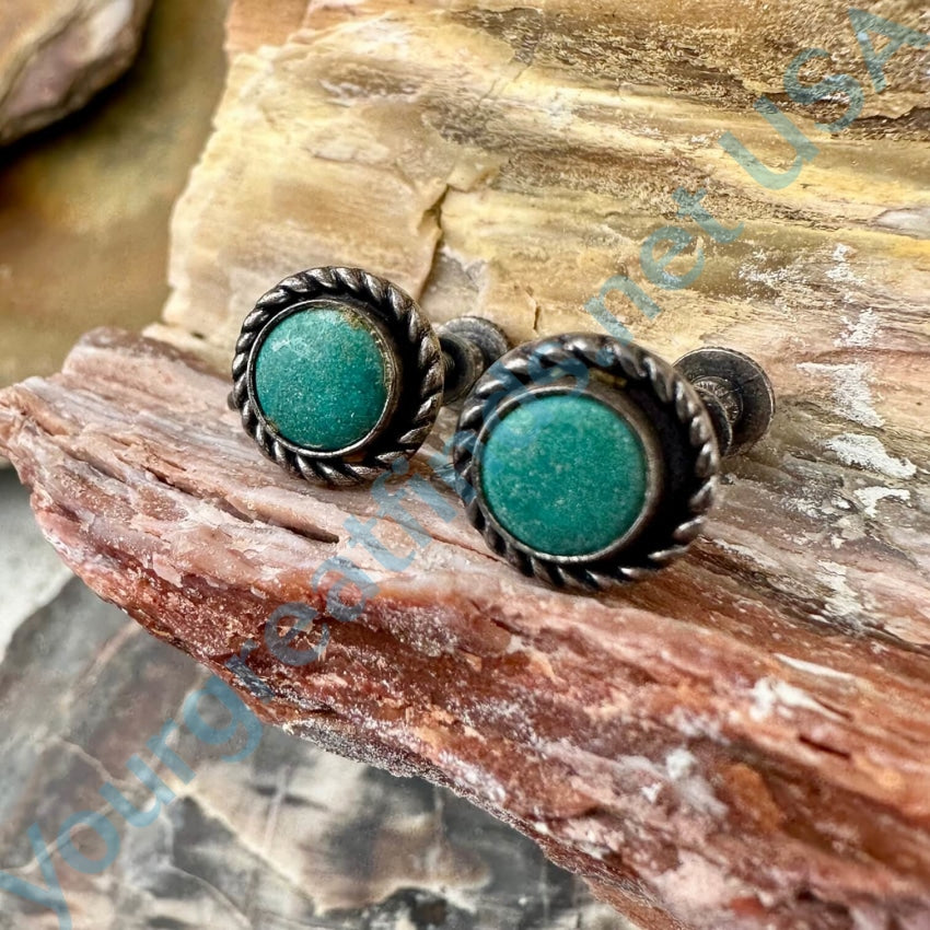 Vintage 925 Sterling Silver Indian Trading Post Screw Back Earrings | Handmade Native American Jewelry for Women | Perfect for Boho, Festival, and Everyday Wear