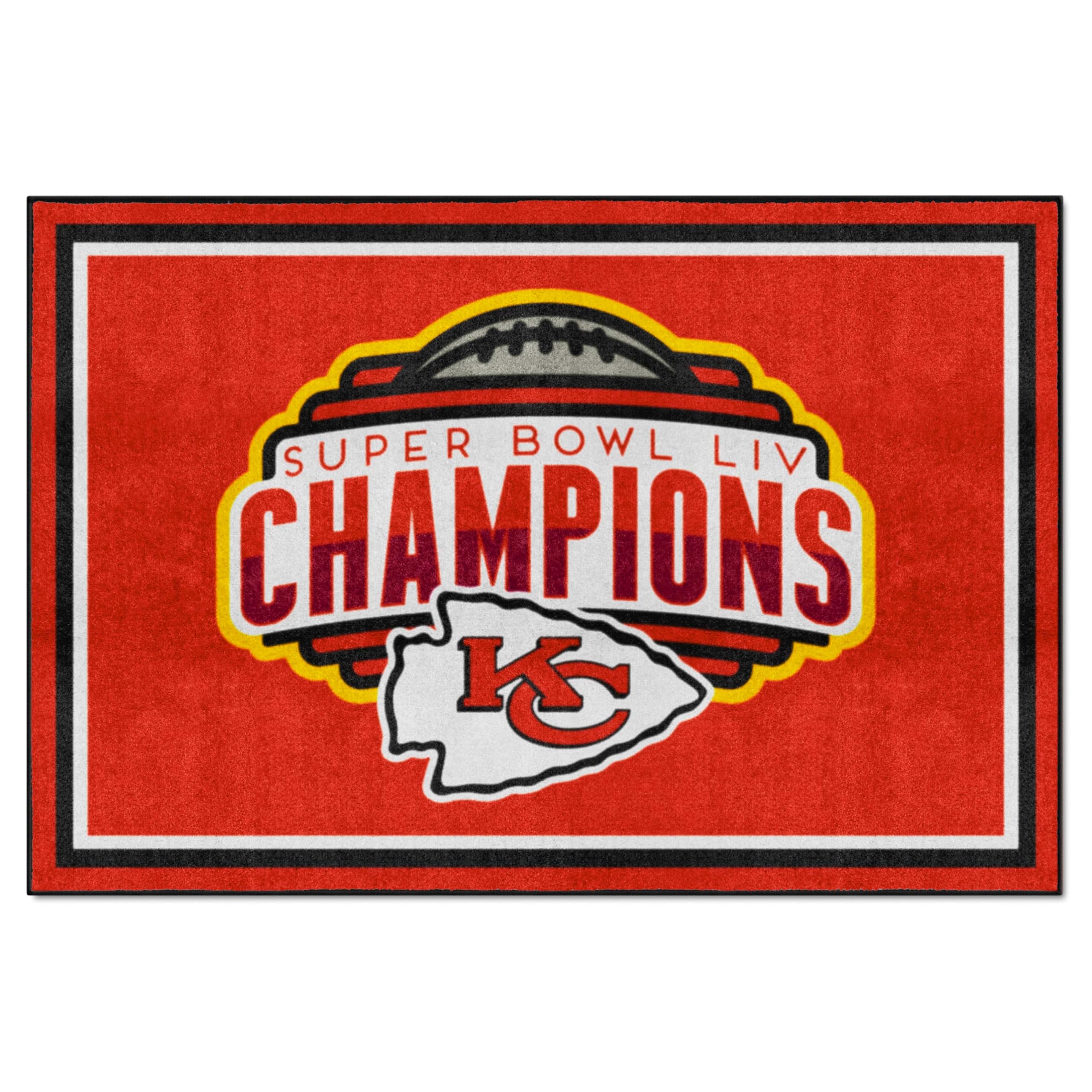 Kansas City Chiefs Super Bowl LIV Champions 5x8 Feet Plush Area Rug - Soft NFL Team Rug for Living Room, Bedroom & Game Day Decor