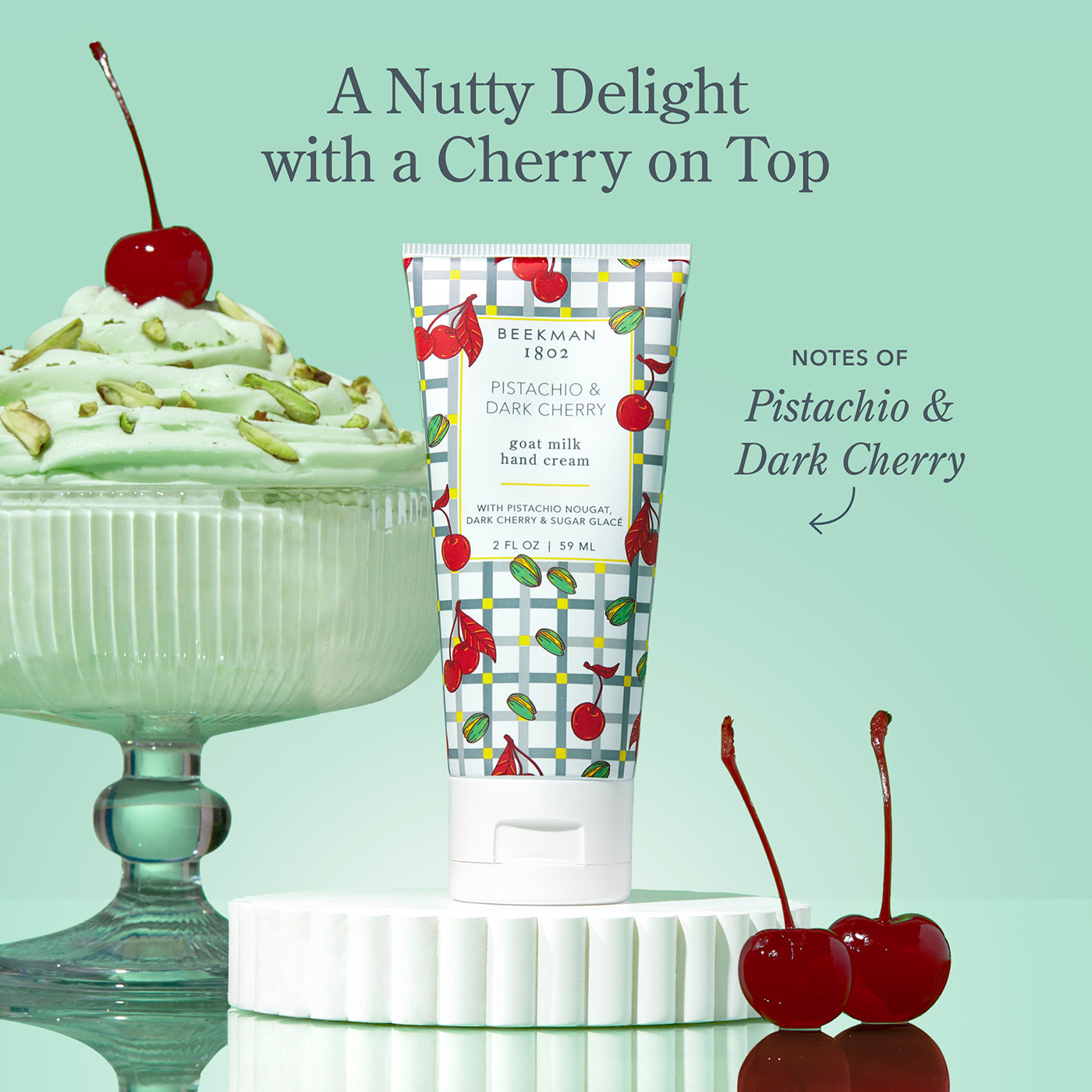 Organic Pistachio & Dark Cherry Hand Cream for Dry Skin - Moisturizing & Nourishing - Perfect for Winter Care & Daily Hydration