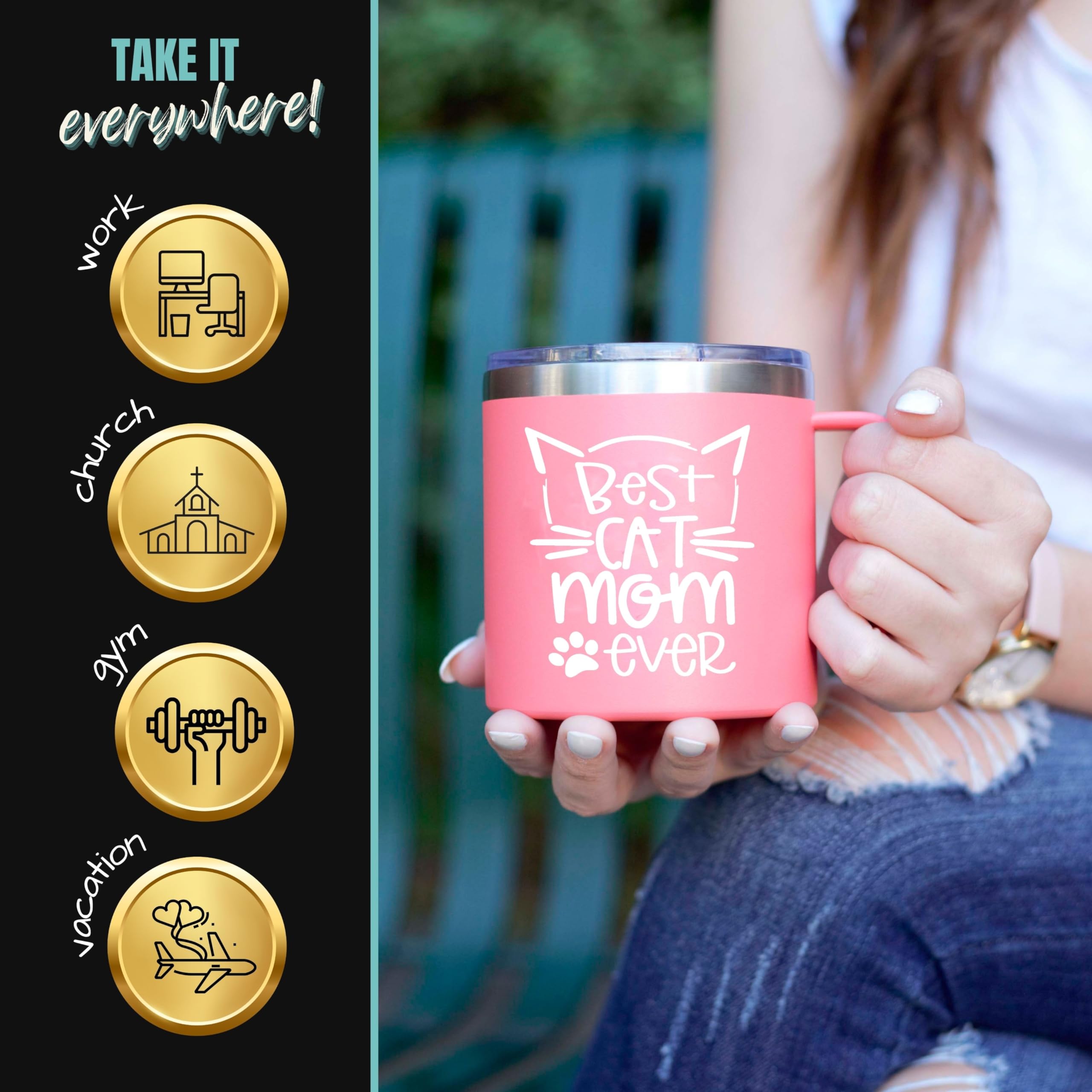 Funny Cat Mom Mug - Best Cat Lover Gifts for Women - Cute Cat Themed Coffee Cups for Crazy Cat Ladies - Perfect Christmas, Birthday & Mother's Day Presents - Great for Coffee Breaks & Cat Lover Gift Giving