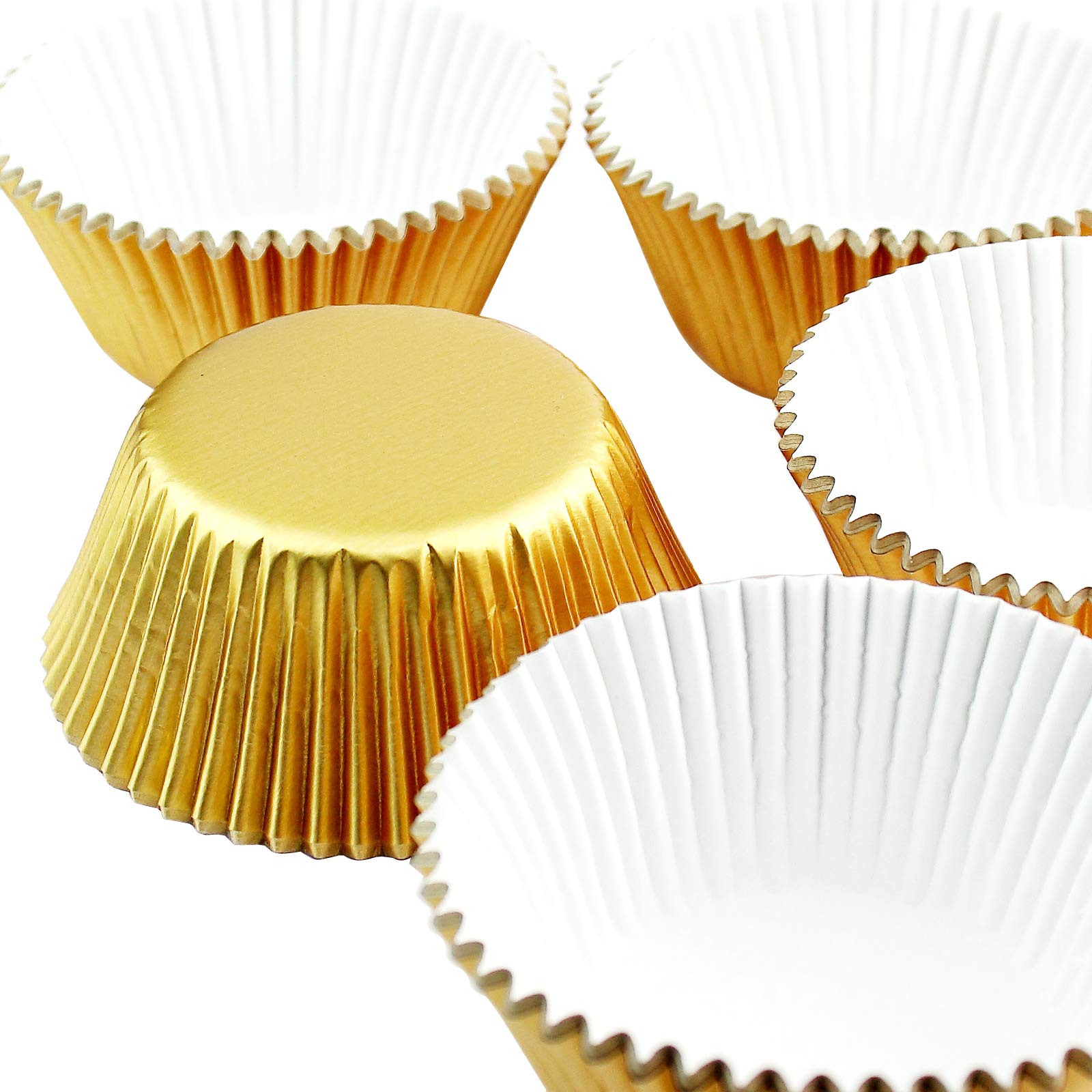 Premium Gold Foil Baking Cups - Standard Size Muffin & Cupcake Liners (100 Count) - Perfect for Birthday Parties, Baby Showers & Holiday Baking