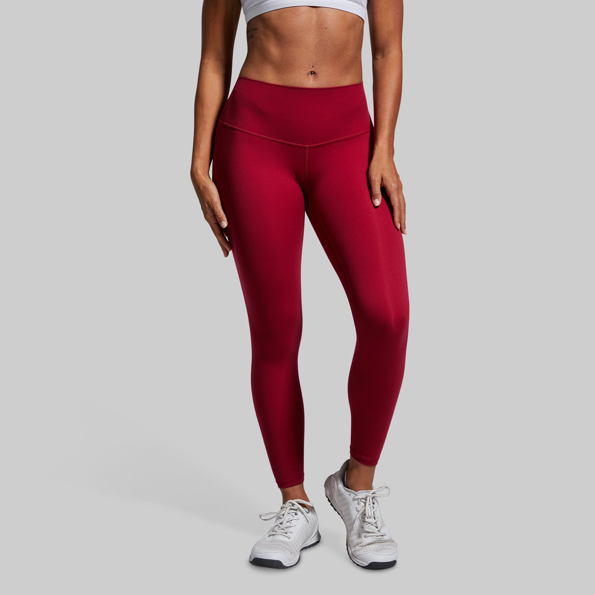 High-Waisted Inspire Leggings for Women - Cranberry Red, Yoga Pants, Workout Tights, Gym & Running - Comfortable & Stretchy Activewear