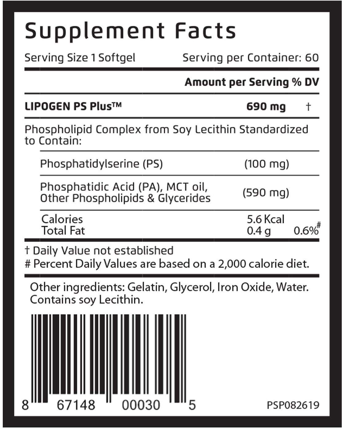 Premium PS Plus Senior Brain Supplements for Memory & Focus - 180 Softgels (3-Months Supply) - Nootropic Phosphatidylserine Brain Booster for Cognitive Health & Mental Clarity - Ideal for Seniors & Adults Seeking Better Focus & Memory Support