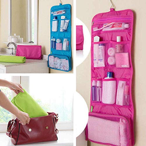 PICKVILL Hanging Travel Toiletry Bag - Waterproof Cosmetic Organizer for Women & Men, Makeup & Shaving Kit with Hook - Perfect for Vacation, Gym & Business Trips (Multicolor)