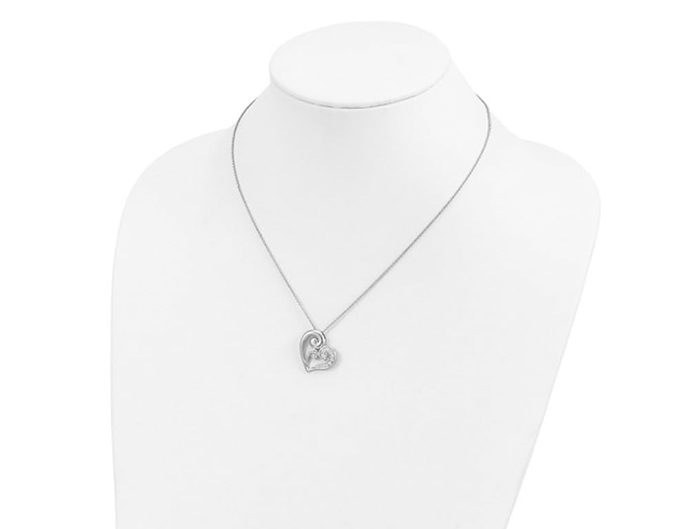Elegant Sterling Silver Heart Pendant Necklace with Chain - Perfect Gift for Mother's Day, Birthday & Anniversary - Ideal for Everyday Wear & Special Occasions