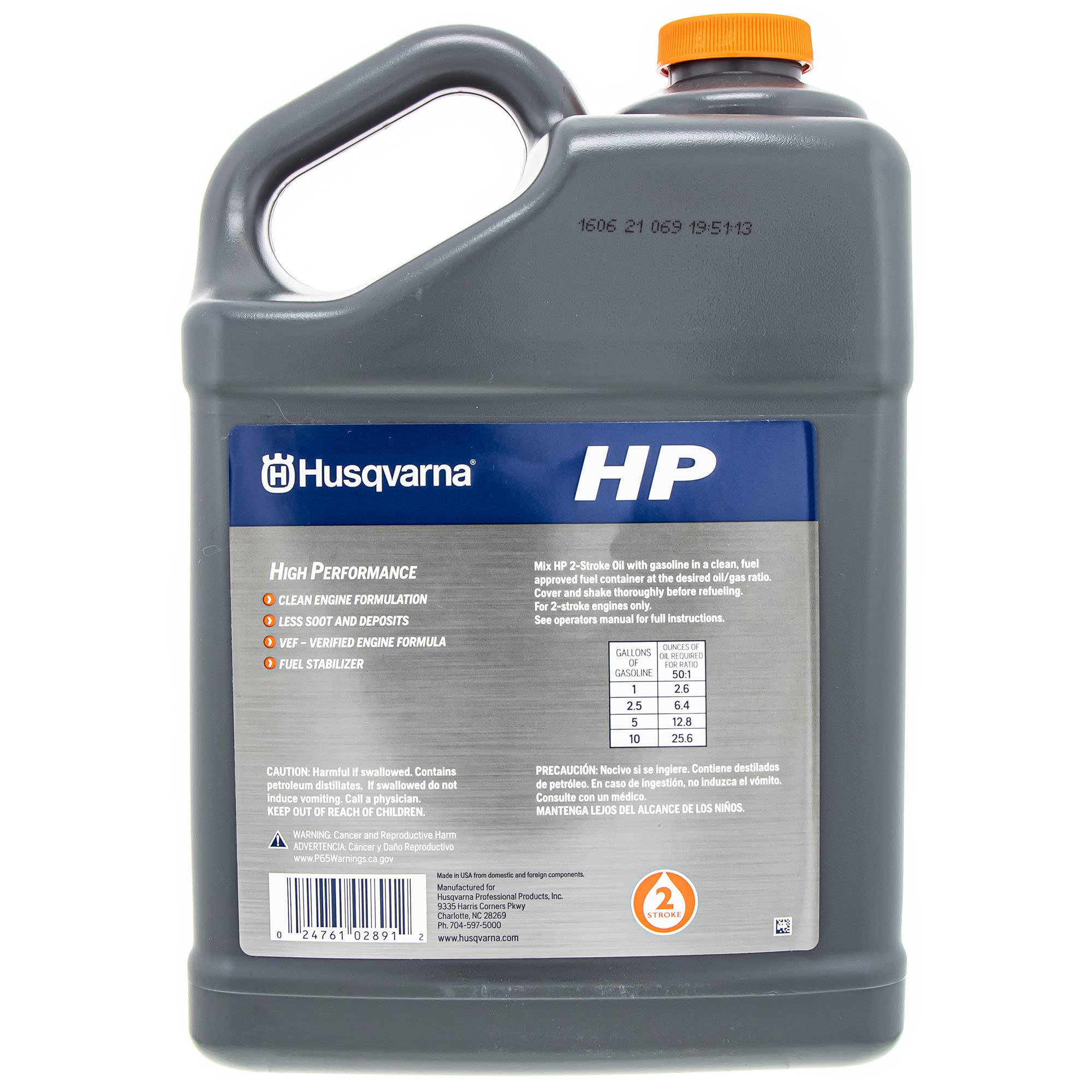 Husqvarna 4-Pack OEM HP 2-Stroke Engine Oil - 1 Gallon Bottles (593152605) for Chainsaws, Trimmers & Outdoor Power Equipment