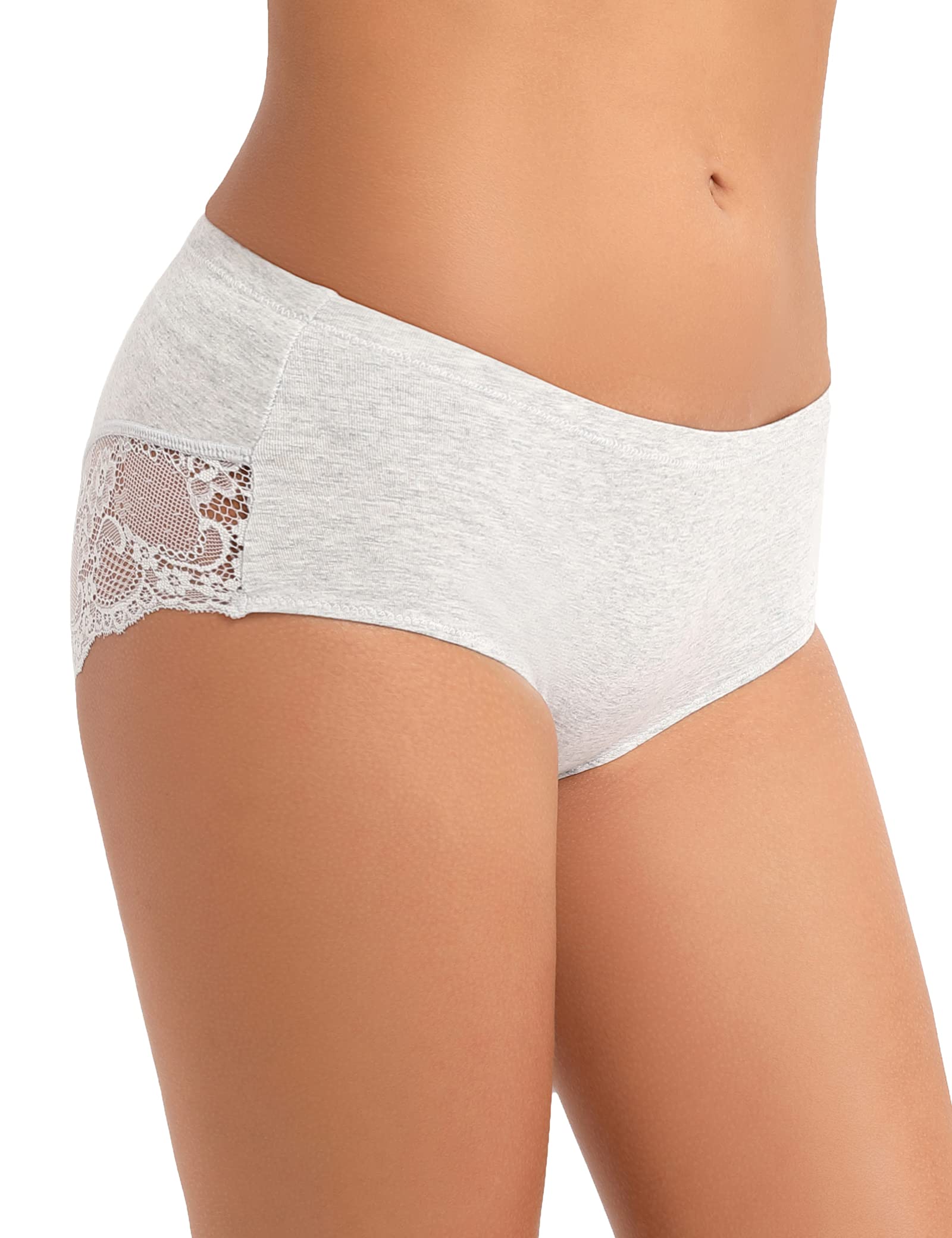 Lace Back Women's Underwear - Mid Rise Full Coverage Panties 4 Pack (Regular & Plus Size) | Comfortable & Breathable for Everyday Wear, Workout & Sleep